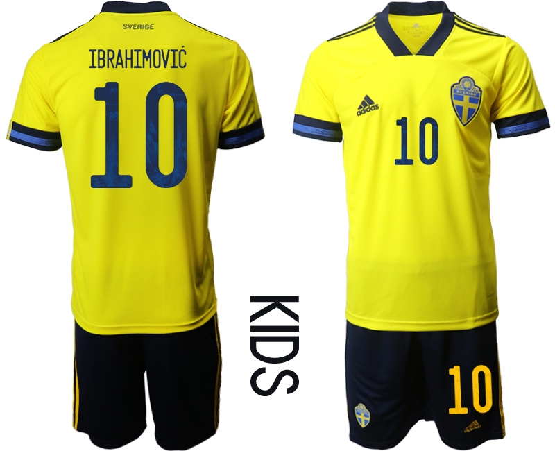 Youth 2021 European Cup Sweden home yellow #10 Soccer Jersey1->belgium jersey->Soccer Country Jersey